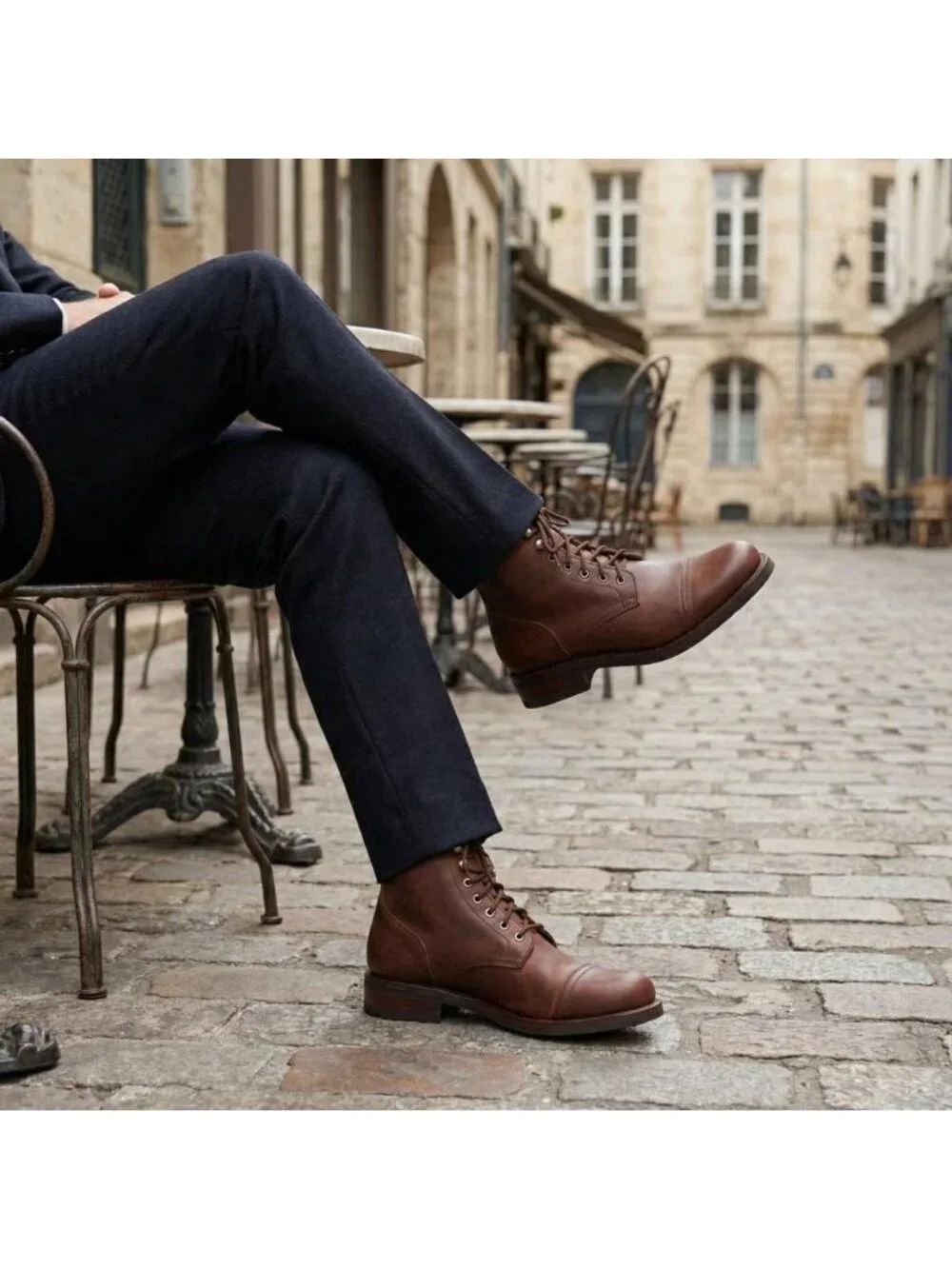 Men's Dark Brown Casual Leather Dress Lace Up Ankle Boots Slip on Chukka Boots